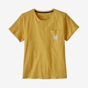 Patagonia Alpine Icon Regenerative Organic Certified™ Cotton Pocket T-Shirt Naisten T Paidat Keltainen Suomi | MT3680-3736