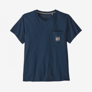 Patagonia Alpine Icon Regenerative Organic Certified™ Cotton Pocket T-Shirt Naisten T Paidat Sininen Suomi | TC3681-5170