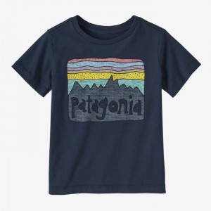 Patagonia Baby Regenerative Organic Certified™ Cotton Fitz Roy Skies T-Shirt Lasten T Paidat Laivastonsininen Suomi | AI504-4121