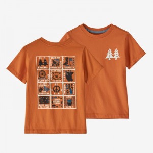 Patagonia Baby Regenerative Organic Certified™ Cotton Graphic T-Shirt Lasten T Paidat Oranssi Suomi | SM510-0764