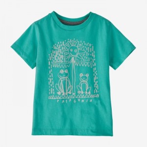 Patagonia Baby Regenerative Organic Certified™ Cotton Graphic T-Shirt Lasten T Paidat Umbrella Bloom: Fresh Teal Suomi | KX514-1737