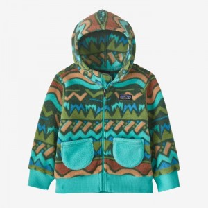 Patagonia Baby Synchilla® Fleece Cardigan Lasten Fleece Lofoten Geo: Fresh Teal Suomi | RW150-2955