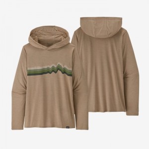 Patagonia Capilene® Cool Daily Graphic Hoody Naisten Huppari Ridge Rise Stripe: Oar Tan X-Dye Suomi | OE2742-1022