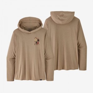 Patagonia Capilene® Cool Daily Graphic Hoody Miesten Huppari Spirited Seasons: Oar Tan X-Dye Suomi | ZR903-2494