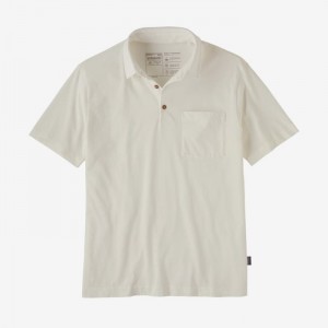 Patagonia Cotton in Conversion Lightweight Polo Shirt Miesten Paidat Valkoinen Suomi | PB1655-8817