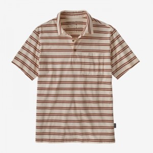 Patagonia Cotton in Conversion Lightweight Polo Shirt Miesten Paidat Mirror Stripe: Natural Suomi | UB1657-3328