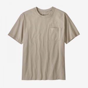 Patagonia Cotton in Conversion Midweight Pocket Tee Miesten Tees Pumice Suomi | NZ2252-9446