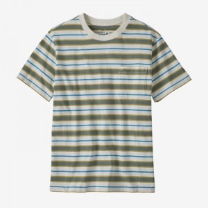 Patagonia Cotton in Conversion Midweight Pocket Tee Miesten Tees Vihreä Suomi | XD2253-8570