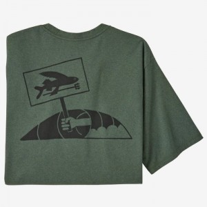 Patagonia Flying Fish Protest Responsibili-Tee® Miesten Tees Vihreä Suomi | TI2271-7792