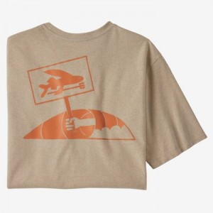 Patagonia Flying Fish Protest Responsibili-Tee® Miesten Tees Oar Tan Suomi | JQ2272-5810