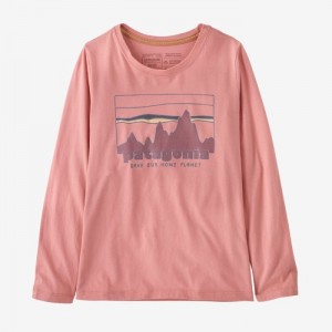 Patagonia Girls' Long-Sleeved Regenerative Organic Certified™ Cotton Graphic T-Shirt Lasten T Paidat Pinkki Suomi | BR520-2737