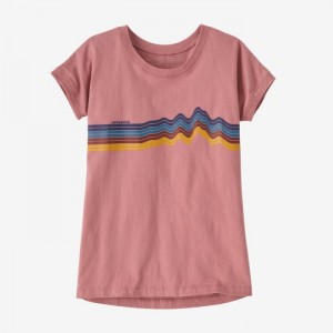 Patagonia Girls' Regenerative Organic Certified™ Cotton Graphic T-Shirt Lasten T Paidat Vaaleanpinkki Suomi | SM524-6009