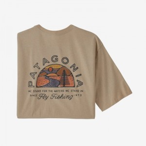 Patagonia Hatch Hour Responsibili-Tee® Miesten Tees Oar Tan Suomi | LW2287-0887