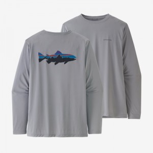 Patagonia Long-Sleeved Capilene® Cool Daily Fish Graphic Shirt Miesten Paidat Harmaat Suomi | LA1683-7148