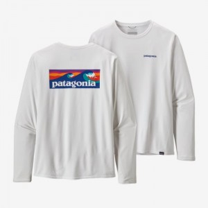 Patagonia Long-Sleeved Capilene® Cool Daily Graphic Shirt Miesten Paidat Valkoinen Suomi | RO1691-0382