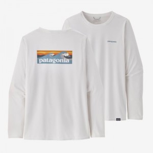 Patagonia Long-Sleeved Capilene® Cool Daily Graphic Shirt Naisten Paidat Vaaleanvalkoinen Suomi | VT3431-5290