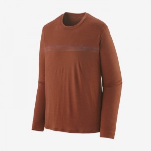 Patagonia Long-Sleeved Capilene® Cool Merino Graphic Shirt Miesten Paidat Ruskea Suomi | AQ1733-0259