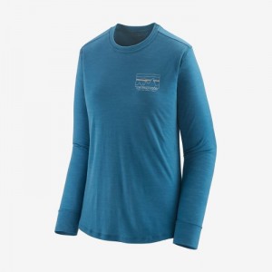 Patagonia Long-Sleeved Capilene® Cool Merino Graphic Shirt Naisten Paidat Sininen Suomi | FK3491-3612