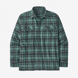 Patagonia Long-Sleeved Organic Cotton Midweight Fjord Flannel Shirt Miesten Paidat Connected Lines: Fresh Teal Suomi | IT1759-0319