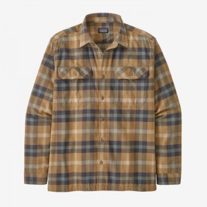 Patagonia Long-Sleeved Organic Cotton Midweight Fjord Flannel Shirt Miesten Paidat Khaki Suomi | ZV1763-3600