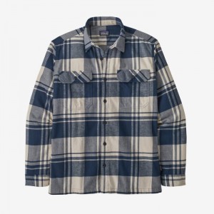 Patagonia Long-Sleeved Organic Cotton Midweight Fjord Flannel Shirt Miesten Paidat Sininen Suomi | RG1766-2933