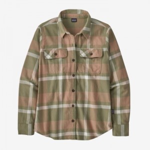 Patagonia Long-Sleeved Organic Cotton Midweight Fjord Flannel Shirt Naisten Paidat Vihreä Suomi | NZ3513-9968