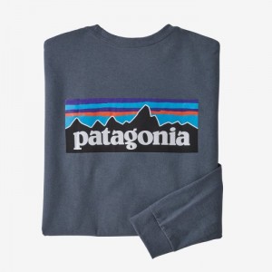 Patagonia Long-Sleeved P-6 Logo Responsibili-Tee® Miesten Tees Harmaat Suomi | EJ2364-3157