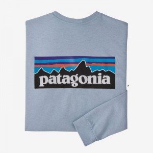 Patagonia Long-Sleeved P-6 Logo Responsibili-Tee® Miesten Tees Sininen Suomi | YN2376-5159