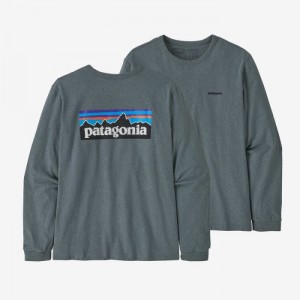 Patagonia Long-Sleeved P-6 Logo Responsibili-Tee® Naisten Tees Harmaat Suomi | KR3756-2693