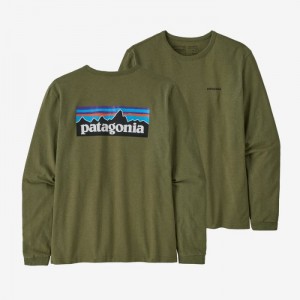 Patagonia Long-Sleeved P-6 Logo Responsibili-Tee® Naisten Tees Vihreä Suomi | WU3759-9229