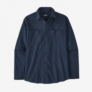 Patagonia Long-Sleeved Pima Cotton Shirt Miesten Paidat Laivastonsininen Suomi | NN1771-0959