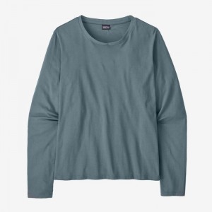 Patagonia Long-Sleeved Regenerative Organic Certified™ Cotton Tee Naisten Tees Harmaat Suomi | AI3794-8120