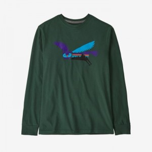 Patagonia Long-Sleeved Regenerative Organic Certified™ Cotton Graphic T-Shirt Lasten T Paidat Vihreä Suomi | RV530-0110