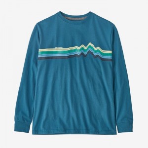 Patagonia Long-Sleeved Regenerative Organic Certified™ Cotton Graphic T-Shirt Lasten T Paidat Sininen Suomi | HN535-8385