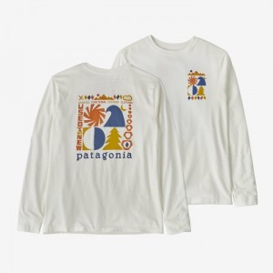 Patagonia Long-Sleeved Regenerative Organic Certified™ Cotton Graphic T-Shirt Lasten T Paidat Valkoinen Suomi | DE537-6122