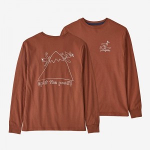 Patagonia Long-Sleeved Regenerative Organic Certified™ Cotton Graphic T-Shirt Lasten T Paidat Ruskea Suomi | QR538-9033