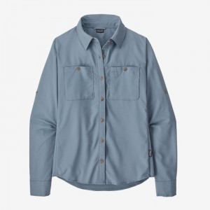 Patagonia Long-Sleeved Self-Guided Hike Shirt Naisten Paidat Vaaleanharmaat Suomi | QU3520-6356