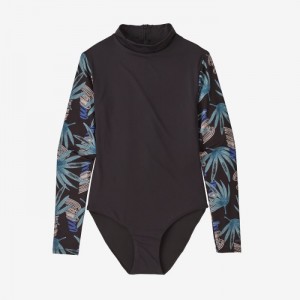 Patagonia Long-Sleeved Swell Seeker One-Piece Swimsuit Naisten Uimapuvut Mustat Suomi | IX3649-0750