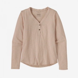 Patagonia Mainstay Henley Naisten Topit Bumble Bee Stripe: Natural Suomi | IY3934-0120