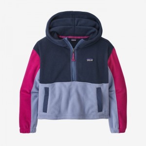 Patagonia Microdini Cropped Fleece Hoody Pullover Lasten Huppari Laivastonsininen Suomi | QE238-5690