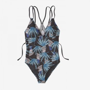 Patagonia Nanogrip Sunset Swell One-Piece Swimsuit Naisten Uimapuvut Mustat Suomi | PX3654-0226