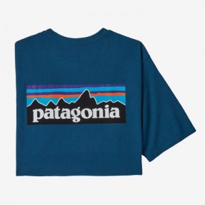 Patagonia P-6 Logo Responsibili-Tee® Miesten Tees Sininen Suomi | WV2422-8742