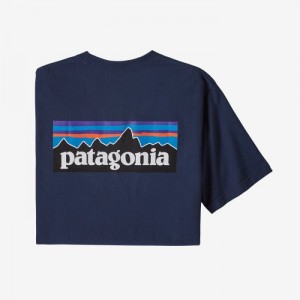 Patagonia P-6 Logo Responsibili-Tee® Miesten Tees Laivastonsininen Suomi | VC2427-5301