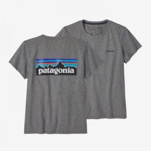 Patagonia P-6 Logo Responsibili-Tee® Naisten Tees Gravel Heather Suomi | SK3801-5507