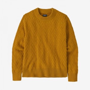 Patagonia Recycled Wool Crewneck Sweater Naisten Villapaita Kultaiset Suomi | LD3627-3803