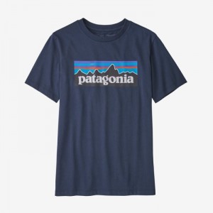 Patagonia Regenerative Organic Certified™ Cotton P-6 Logo T-Shirt Lasten T Paidat Laivastonsininen Suomi | VC553-7552