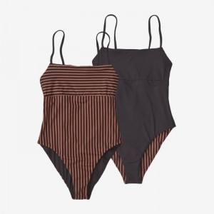 Patagonia Reversible Sunrise Slider One-Piece Swimsuit Naisten Uimapuvut Mustat Suomi | QA3665-1541