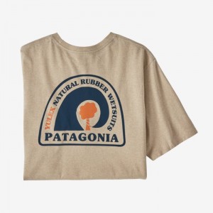 Patagonia Rubber Tree Mark Responsibili-Tee® Miesten Tees Oar Tan Suomi | UA2453-1298