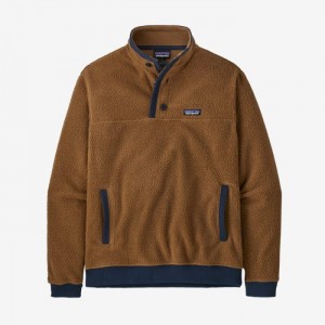 Patagonia Shearling Button Fleece Pullover Miesten Villapusero Ruskea Laivastonsininen Suomi | DX1543-2743