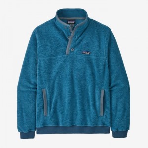 Patagonia Shearling Button Fleece Pullover Miesten Villapusero Sininen Suomi | SX1547-3657